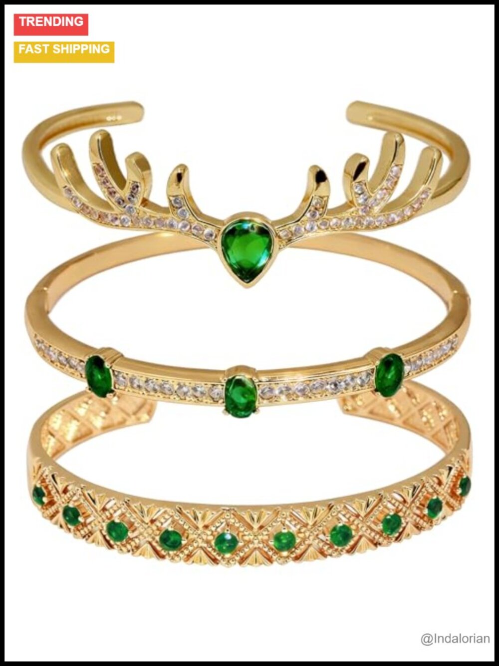 3PC Copper Bangle Bracelet Set with Zircon Stackable Gift for Her